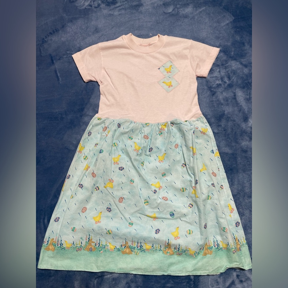 Cute Pink and Blue Duck Print Dress